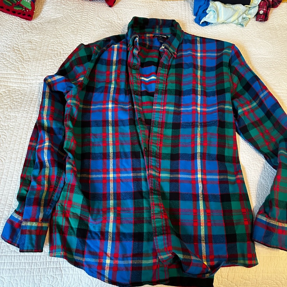 Lands' End Men's Multicolor Plaid Button-Down Shirt